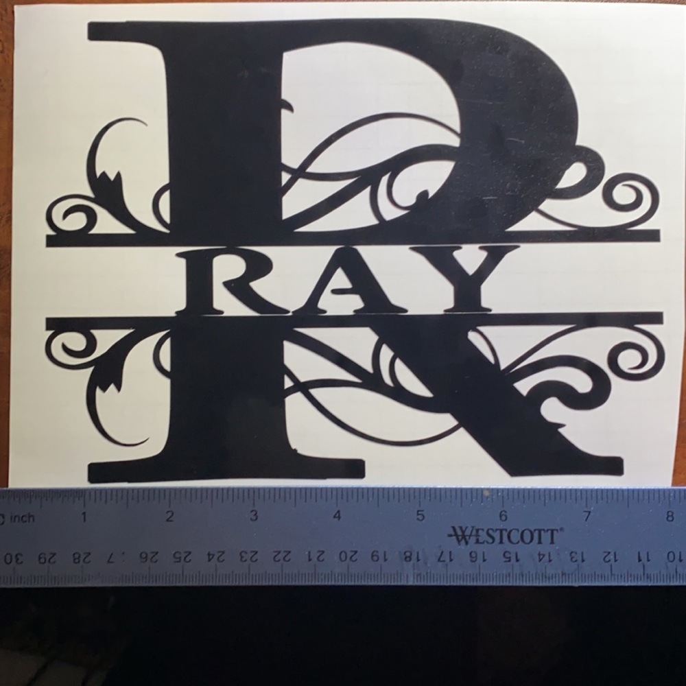 8” name monogram